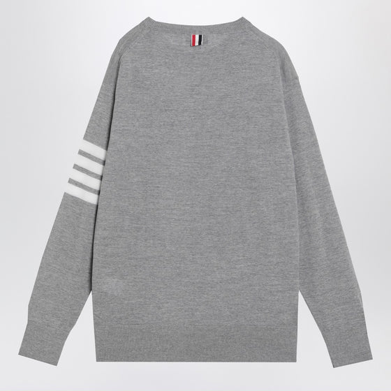 Thom Browne Light gray merino wool sweater