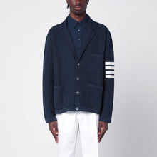  Thom Browne Blue linen blend cardigan