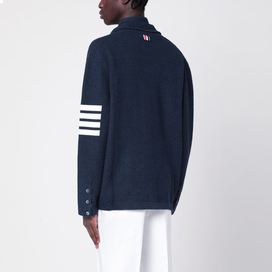Thom Browne Blue linen blend cardigan