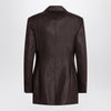 Brunello Cucinelli Shiny brown linen twill jacket