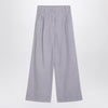 Brunello Cucinelli Wide lilac trousers in linen blend