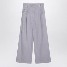  Brunello Cucinelli Wide lilac trousers in linen blend