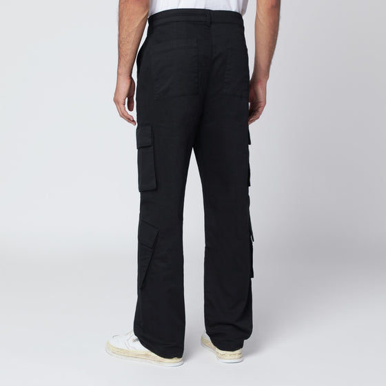 Represent Black cotton cargo trousers