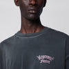 Represent Used-effect cotton T-shirt in washed black