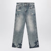 Represent Washed blue jeans with rips
