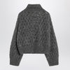 Brunello Cucinelli Grey openwork turtleneck sweater