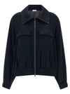Brunello Cucinelli Shiny Zipper Pull Sweatshirt