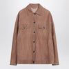 Brunello Cucinelli Brown leather overshirt jacket