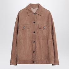  Brunello Cucinelli Brown leather overshirt jacket