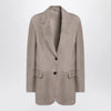 Brunello Cucinelli Light brown suede single-breasted blazer