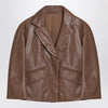 Brunello Cucinelli Brown cropped leather jacket