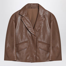  Brunello Cucinelli Brown cropped leather jacket