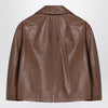 Brunello Cucinelli Brown cropped leather jacket