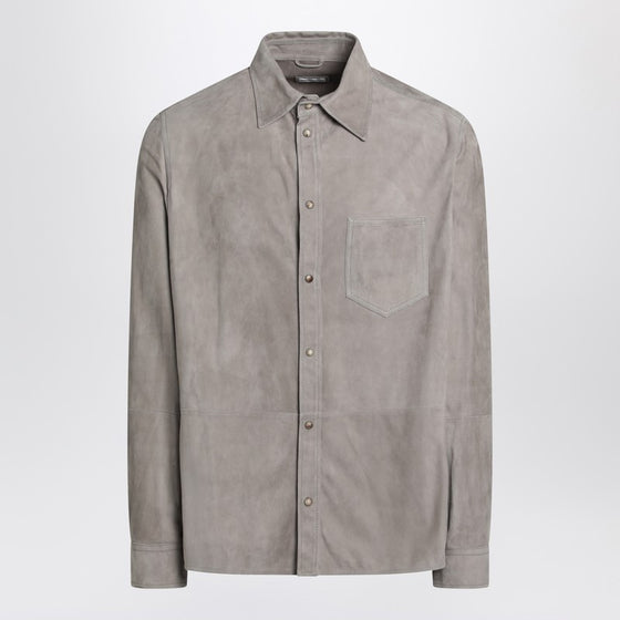 Brunello Cucinelli Khaki leather shirt