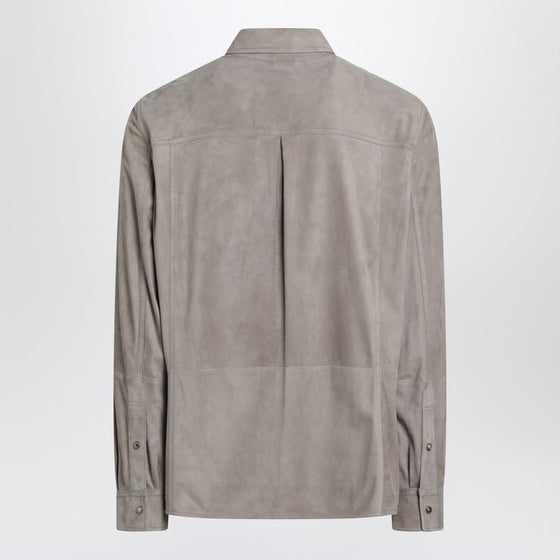 Brunello Cucinelli Khaki leather shirt
