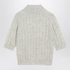 Brunello Cucinelli Light grey cable-knit sweater in mohair blend