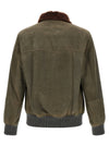 Brunello Cucinelli Waxed Shearling Bomber Jacket