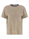 Brunello Cucinelli Shiny Collar Detail T-shirt