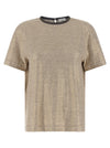 Brunello Cucinelli Shiny Collar Detail T-shirt