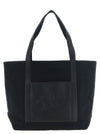 Maison Kitsuné Canvas And Large Leather Shopping Bag