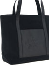 Maison Kitsuné Canvas And Large Leather Shopping Bag