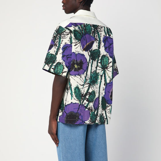 Wales Bonner Highlife bowling shirt with purple print