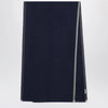 Brunello Cucinelli Blue/Brown/Grey Wool and Cashmere Scarf