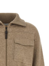 Brunello Cucinelli Shiny Zipper Pull Wool Cardigan