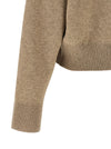 Brunello Cucinelli Shiny Zipper Pull Wool Cardigan