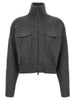 Brunello Cucinelli Shiny Zipper Pull Wool Cardigan