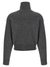Brunello Cucinelli Shiny Zipper Pull Wool Cardigan