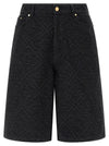 Casablanca Laser Monogram Denim Bermuda Shorts