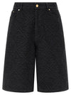 Casablanca Laser Monogram Denim Bermuda Shorts