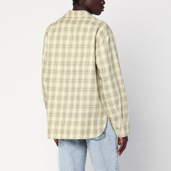 Séfr Ignacio check pattern shirt in cotton and linen