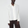 Séfr Ignacio white cotton and linen checked shirt