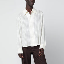  Séfr Ignacio white cotton and linen checked shirt