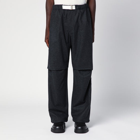 DARKPARK Dark grey track pants in wool