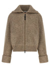 Brunello Cucinelli Shiny Zipper Pull Cardigan