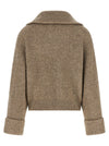 Brunello Cucinelli Shiny Zipper Pull Cardigan