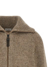 Brunello Cucinelli Shiny Zipper Pull Cardigan