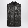 Moncler + Rick Owens Brown faux leather zip-up vest