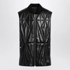 Moncler + Rick Owens Black faux leather zip-up vest