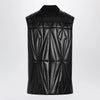 Moncler + Rick Owens Black faux leather zip-up vest