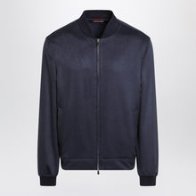  Brunello Cucinelli Navy blue cardigan in lightweight cashmere flannel