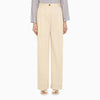 Maison Kitsuné Cream cotton trousers