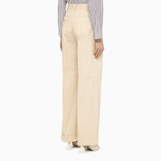 Maison Kitsuné Cream cotton trousers