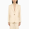Maison Kitsuné Single-breasted cream cotton jacket