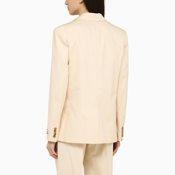 Maison Kitsuné Single-breasted cream cotton jacket