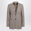 Max Mara Single-Breasted Jacket in Dark Khaki Cashmere Foulé