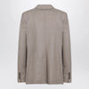 Max Mara Single-Breasted Jacket in Dark Khaki Cashmere Foulé